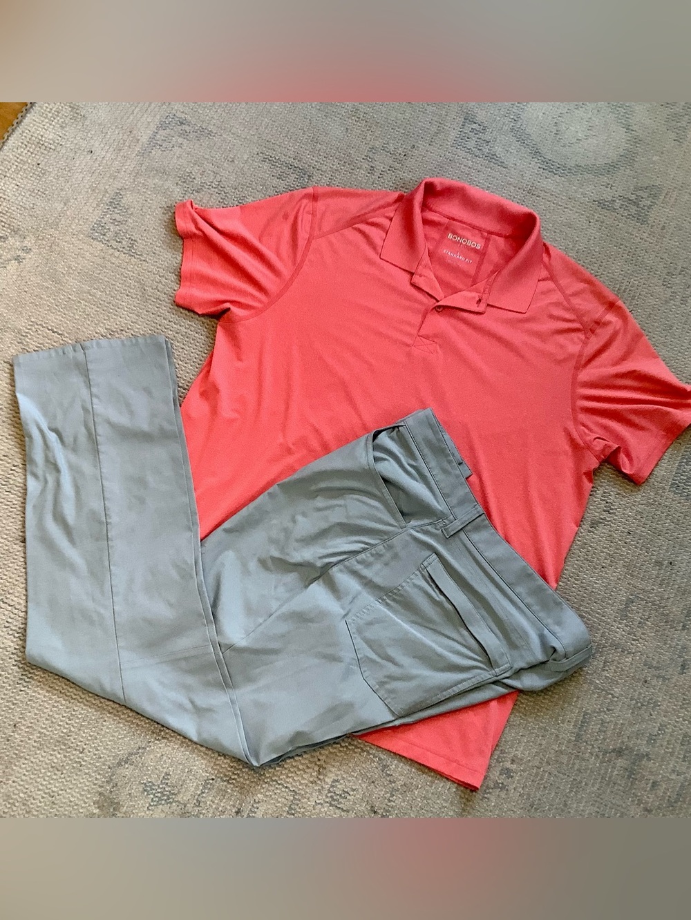 Bonobos coral m-flex golf polo (L) and golf pants (Sz 38) combo!
